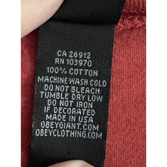 OBEY Posse Strive to Survive Red Graphic Tee T-Shirt Top Women’s Sz Large - Picture 2 of 4